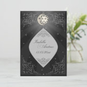 Sun et amour de lune - faire-part de mariage (Debout devant)