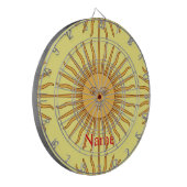 Sun face Art Illustration Thunder_Cove Dartbord (Voorkant Links)