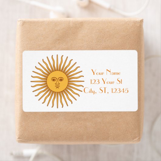 Sun face Art Illustration Thunder_Cove Etiket (Insitu)