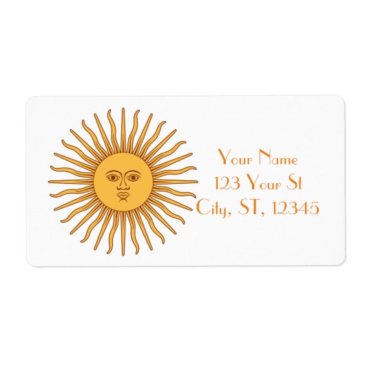 Sun face Art Illustration Thunder_Cove Etiket (Voorkant)