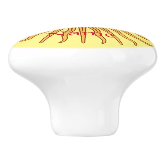 Sun face Art Illustration Thunder_Cove Keramische Knop (Zijkant)