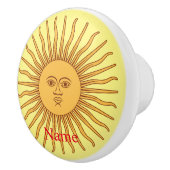 Sun face Art Illustration Thunder_Cove Keramische Knop (Rechts)