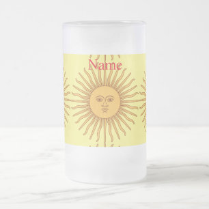 Sun face Art Illustration Thunder_Cove Matglas Bierpul