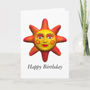 Sun face - Birthday Kaart