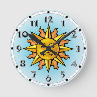 Sun Face Clock Ronde Klok