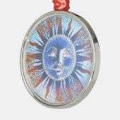Sun Face Metalen Ornament (Links)