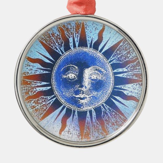 Sun Face Metalen Ornament (Voorkant)