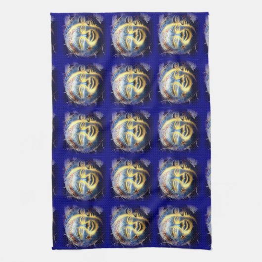 Sun Face / Moon Face keukenhanddoek (Verticaal)