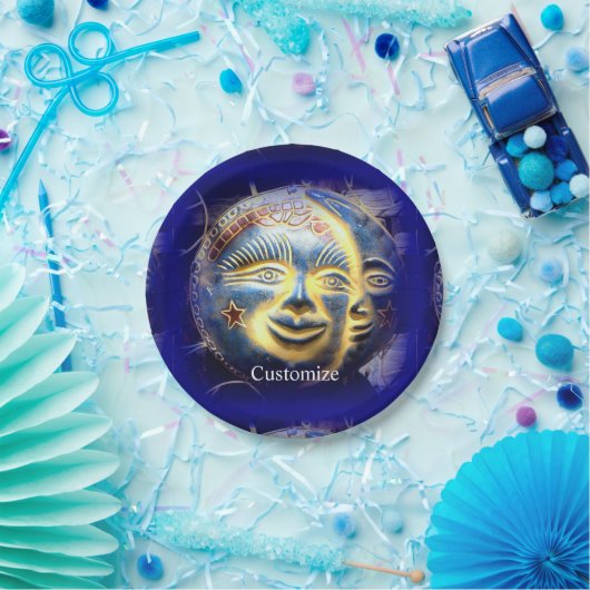 Sun face/moon face Thunder_Cove Papieren Bordje (Feest)