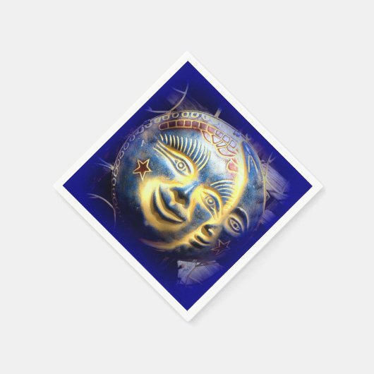 Sun Face Moon Gezicht Papieren servetten (Hoek)