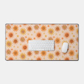 Sun Face Oranje Waterverf Illustratie Bureaumat (Keyboard & Muis)