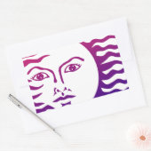 Sun Face Rechthoekige Sticker (Envelop)