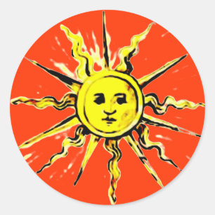 Sun Face - Verloren boek van Nostradamus Ronde Sticker