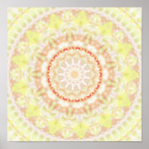 Sun Fire Mandala kaleidoscoop Poster