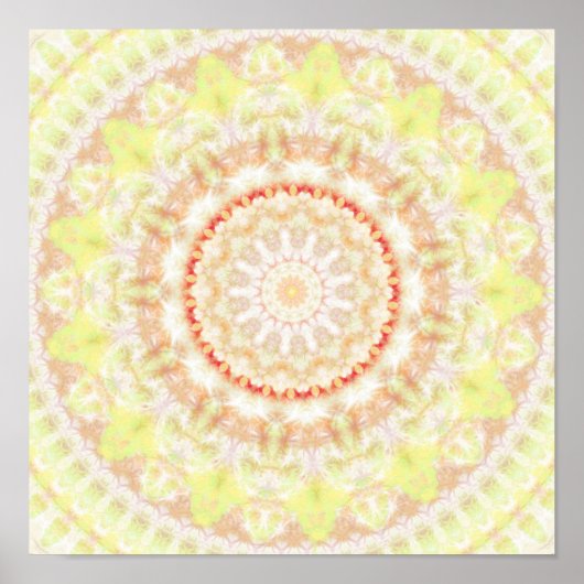 Sun Fire Mandala kaleidoscoop Poster (Voorkant)