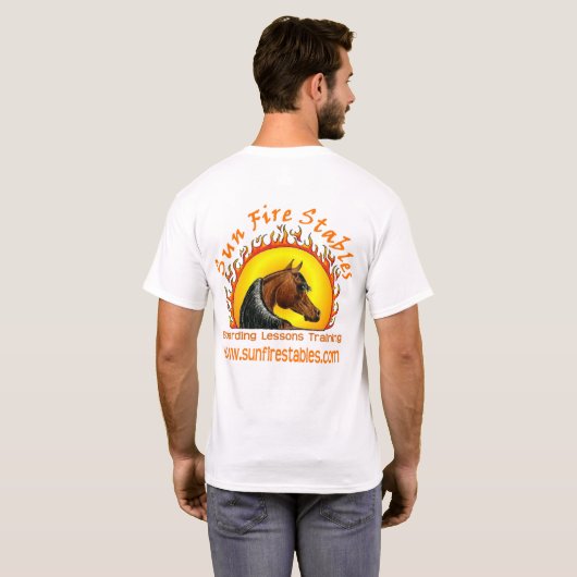 Sun Fire Stables Logo op Terug T-shirt (Achterkant volledig)