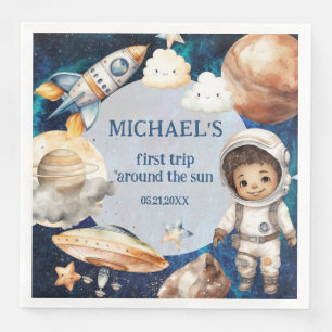 Sun First Trip Around the Sun Foto 1e Verjaardag Servet