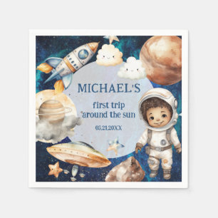 Sun First Trip Around the Sun Foto 1e Verjaardag Servet