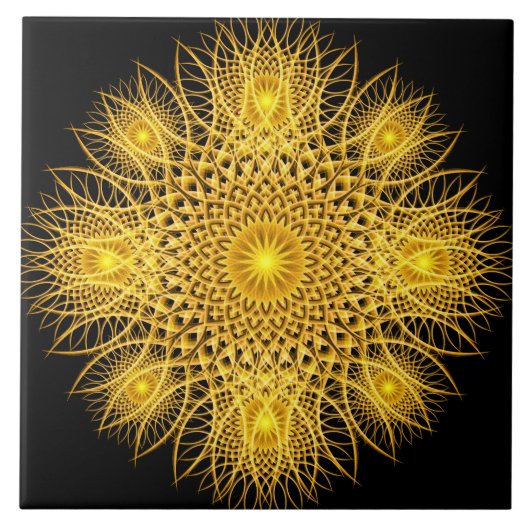 Sun Flake Mandala Tegeltje (Voorkant)