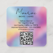 Sun Floral Boho Line Art Elegant QR Code Rainbow  Vierkante Visitekaartje (Achterkant)