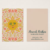Sun & Floral Earring Ketting Jewelry Display Card Visitekaartje (Voorkant /achterkant)