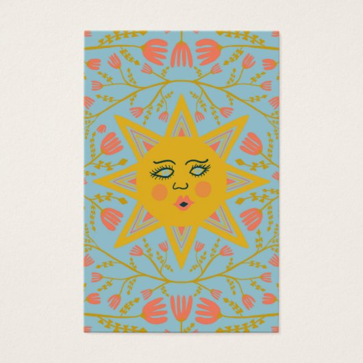 Sun & Floral Earring Necklace Jewelry Display Card (Devant)