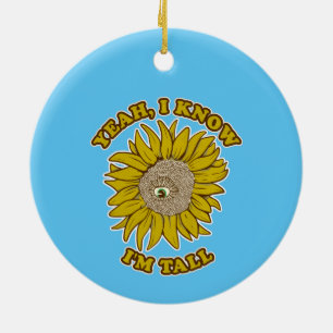 Sun Flower Funny groot person Ceramic Ornament