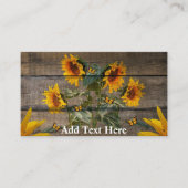 Sun Flower Rustic Wood Visitekaartje (Voorkant)