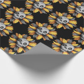 SUN FLOWER SKULL WRAPPING PAPIER (Hoek)