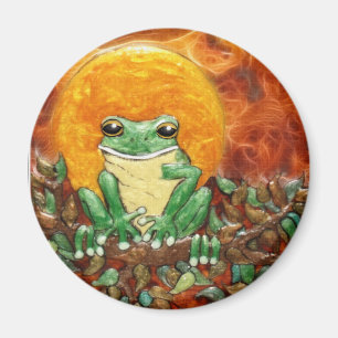 Sun Frog Tree-Frog Art Magnet Magneet