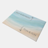Sun & Fun / Rest & Refresh Beach House Welcome Mat (Schuin)