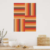 Sun gekust Stripe Pattern-Poster Poster (Keuken)