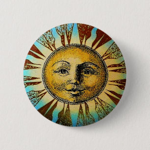 Sun God Pin Ronde Button 5,7 Cm