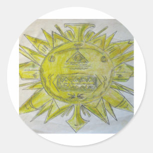 Sun God Ronde Sticker