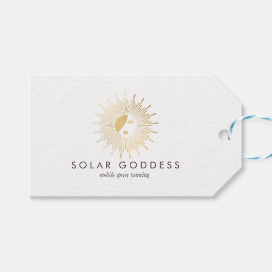 Sun Goddess Meisje Logo Spray Tanning Salon Cadeaulabel (Voorkant (Horizontaal))
