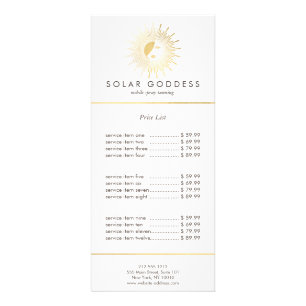 Sun Goddess Meisje Logo Spray Tanning Salon Reclamekaart