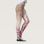 Sun gouden roze sakura cherry bloesems leggings (Rechts)