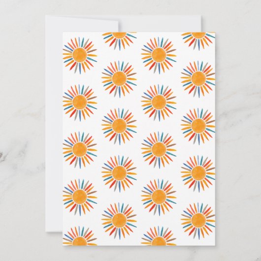 Sun Here Comes The Son Boy Baby shower Kaart (Achterkant)