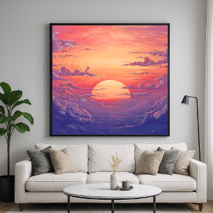 Sun Horizon - Levendige schilderachtige illustrati Poster