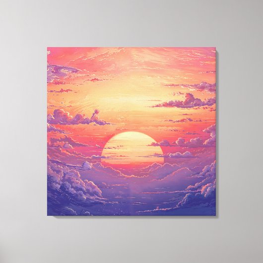Sun Horizon - Vibrant Painterly Illustration Style Canvas Afdruk (Voorkant)