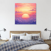 Sun Horizon - Vibrant Painterly Illustration Style Canvas Afdruk (Insitu (Slaapkamer))
