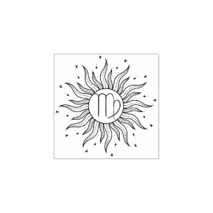 Sun Horoscope Virgo Rubberstempel