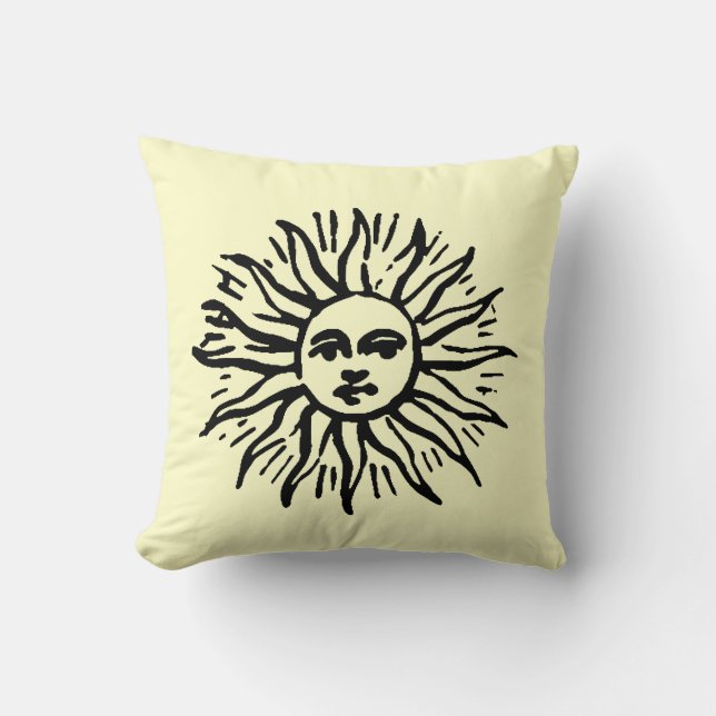  Sun Illustration Custom Color Pillow Kussen (Voorkant)