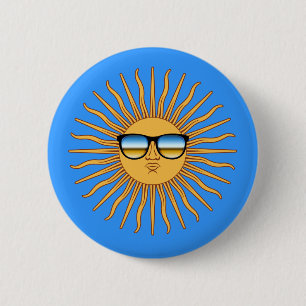 Sun in Shades Ronde Button 5,7 Cm
