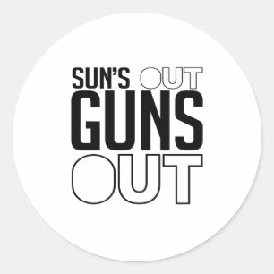 Sun is uit Pistolen. Ronde Sticker