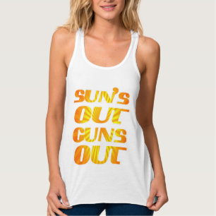SUN IS UIT PISTOLEN VAN FITNESS EN GYM TANKTOP