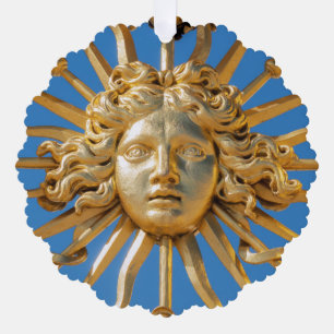 Sun King op Golden gate van Versailles castle Ornament Kaart