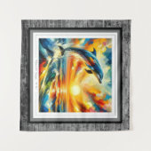 Sun Kissed Dolphin Leap Wandkleed (Voorkant (horizontaal))