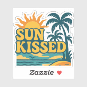 Sun Kissed Esthetische Sticker - Retro Summer Vibe