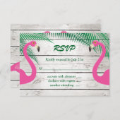 Sun Kissed Flamant rose mariage RSVP (Devant / Derrière)